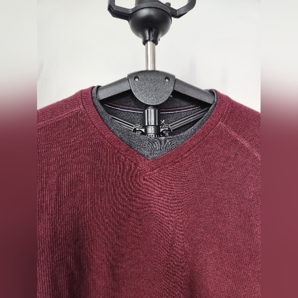 Denver Hayes Men's Modern Fit Long Sleeve T-shirt. Dark Red Size XL - Picture 3 of 9